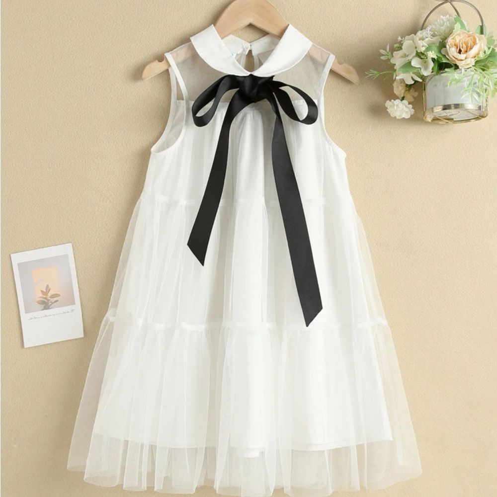 Girls knot front ruffle hem dress size 11-12